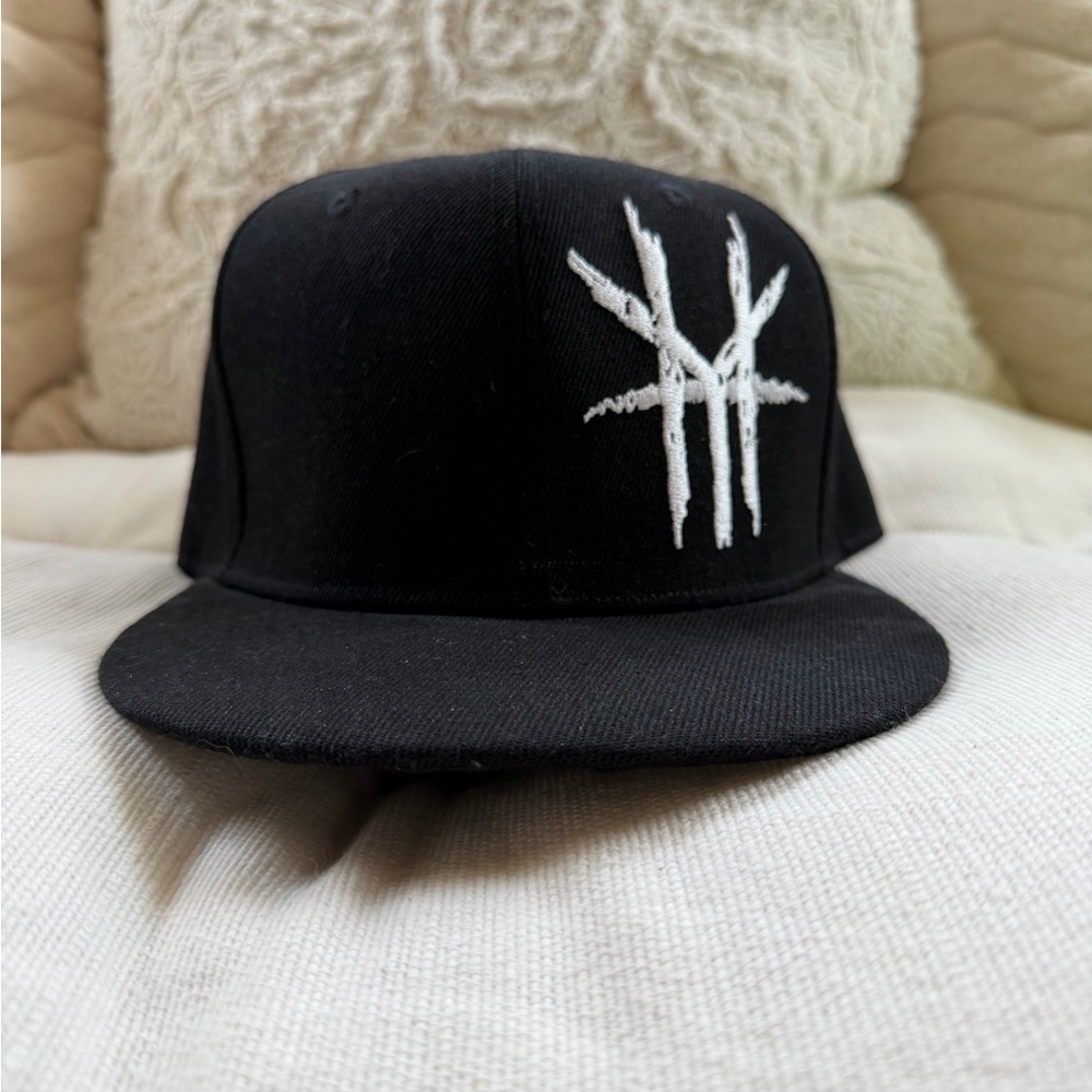 ~SOLD~HELLYEAH Black Snapback Cap with White Embroidery